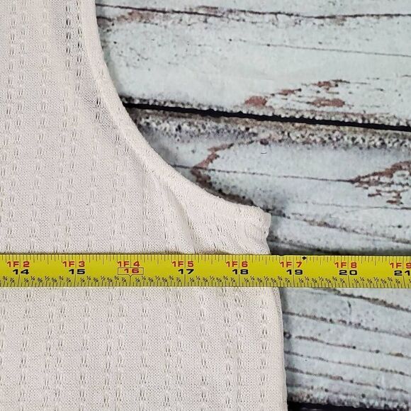 Vanity Cream Sleeveless Open Front Lace Fringe Vest Size L Boho Festival Cardiga - Picture 5 of 8